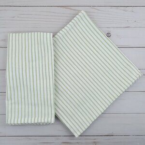 Fabric Dinner Napkins Sage Stripe Set of 4 Cotton 20x20